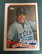 1989 Topps Texas Rangers Baseball Card #314 Bobby Valentine Manager - Checklist