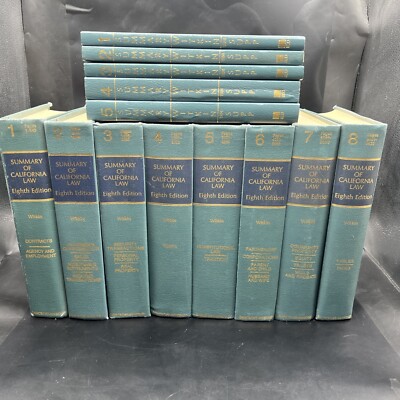 Summary of California Law 8th Edition 8 Volume Set Witkin With 5 Additional