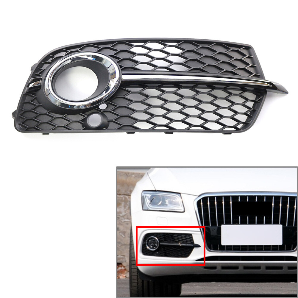 Car Front Fog Lamp Grill Cover Chrome Trim For Audi Q5 S-Line 2013-2017