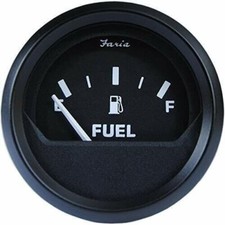Faria Beede 12802 Euro Black 2 in Fuel Level Gauge Metric White Pointer