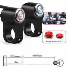 Waterproof Motorcycle 7/8" Handlebar Headlight Fog Spot Light LED ON OFF Switch