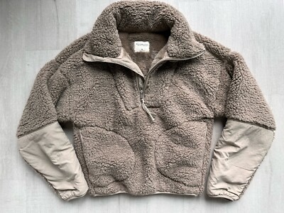 Abercrombie Fitch Sweatshirt Women's XS Brown Sherpa Fleece