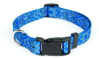 Country Brook Petz  Deluxe Blue Bandana Dog Collar - Made in the U.S.A.