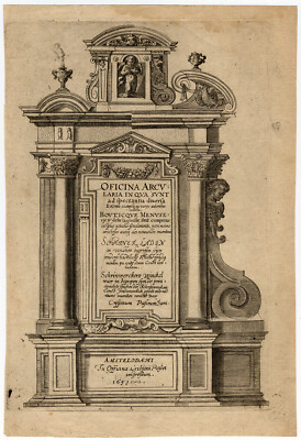 Antiker Druck - TITELBLATT - MÖBEL - OFICINA ARCULARIA - De Passe II - 1651