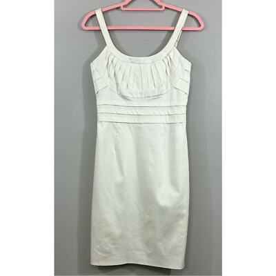 princess polly baby blue dress Calvin Klein NWT Winter White Spaghetti Strap Pintuck Cotton Stretch Dress  Sz 2