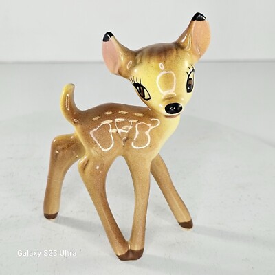 Evan K Shaw American Pottery Disney Small Bambi Figurine Deer 4.5'' *Repaired*