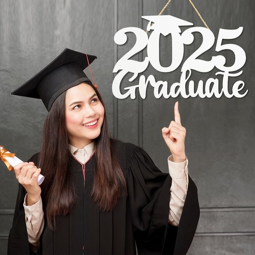 2025 Graduation Party Decorations Wooden Sign White Class of 2025 Photo Booth... - Picture 5 of 8