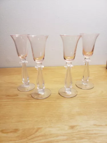 Vintage 4 Cambridge Glass Stradivari Regency Pink Cordial 