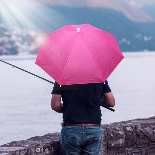 Portable Umbrella Hat Foldable Outdoor Sun Shade Waterproof Camping Cap Beach - Picture 6 of 15