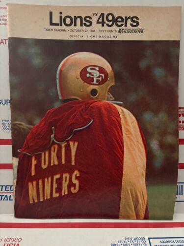 1968 SAN FRANCISCO 49ERS VS DETROIT LIONS OCT 27TH PROGRAM