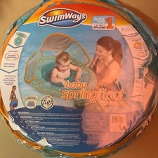 SwimWays Baby Spring Float Sun Canopy Blue/orange, Animal Print