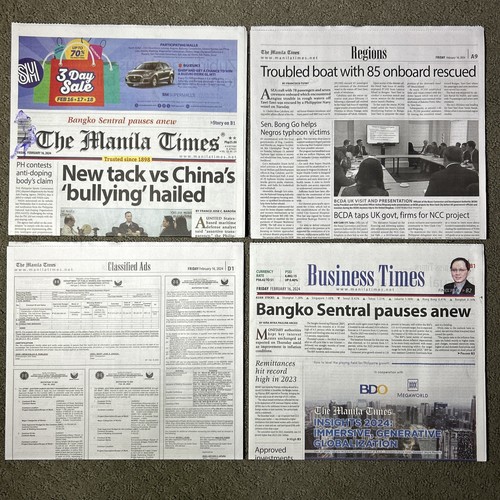 The Manila Times Zeitung 16. Februar 2024 vollständige Ausgabe vertrauenswürdig seit 1898 - Bild 3 von 3