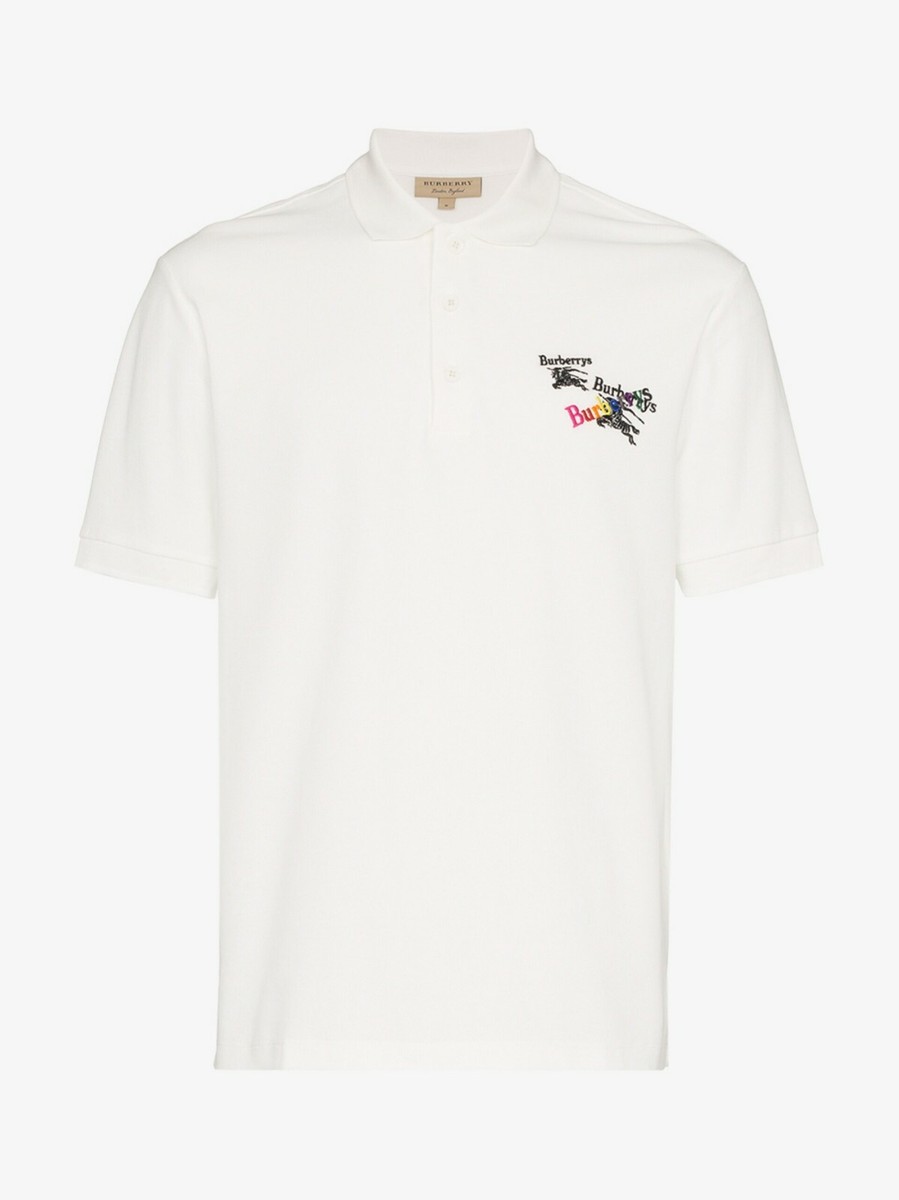 Burberry London Men's White Cotton Triple Polo Shirt 8001218 | eBay