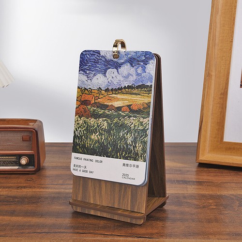 2025 Retro Desk Calendar Simple Desktop Ornaments Wooden Flip Monthly Calend _in - Picture 16 of 35