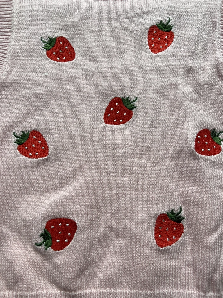 Chaleco Suéter Fresa Niños Talla Pequeña Foto 2 de 3