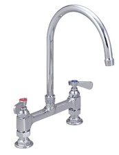 Optiflow Heavy Duty Faucet, W/3.5" Gooseneck Spout, 8" O.C.Deck Mount