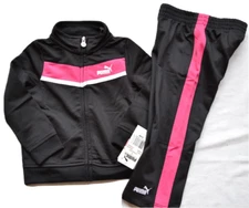 PUMA NWT Girls 2PC  Suit  Jacket Pants  color  Black/  Pink set size 24 months