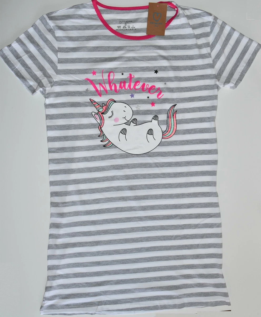 UNICORN PRIMARK NIGHTIE T Shirt PJ WHATEVER Womens Ladies UK Sizes