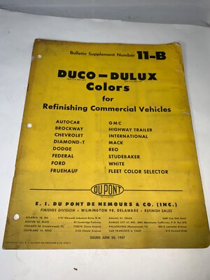 Original Duco Dulux Color Commercial Truck Swatches 1952-1957