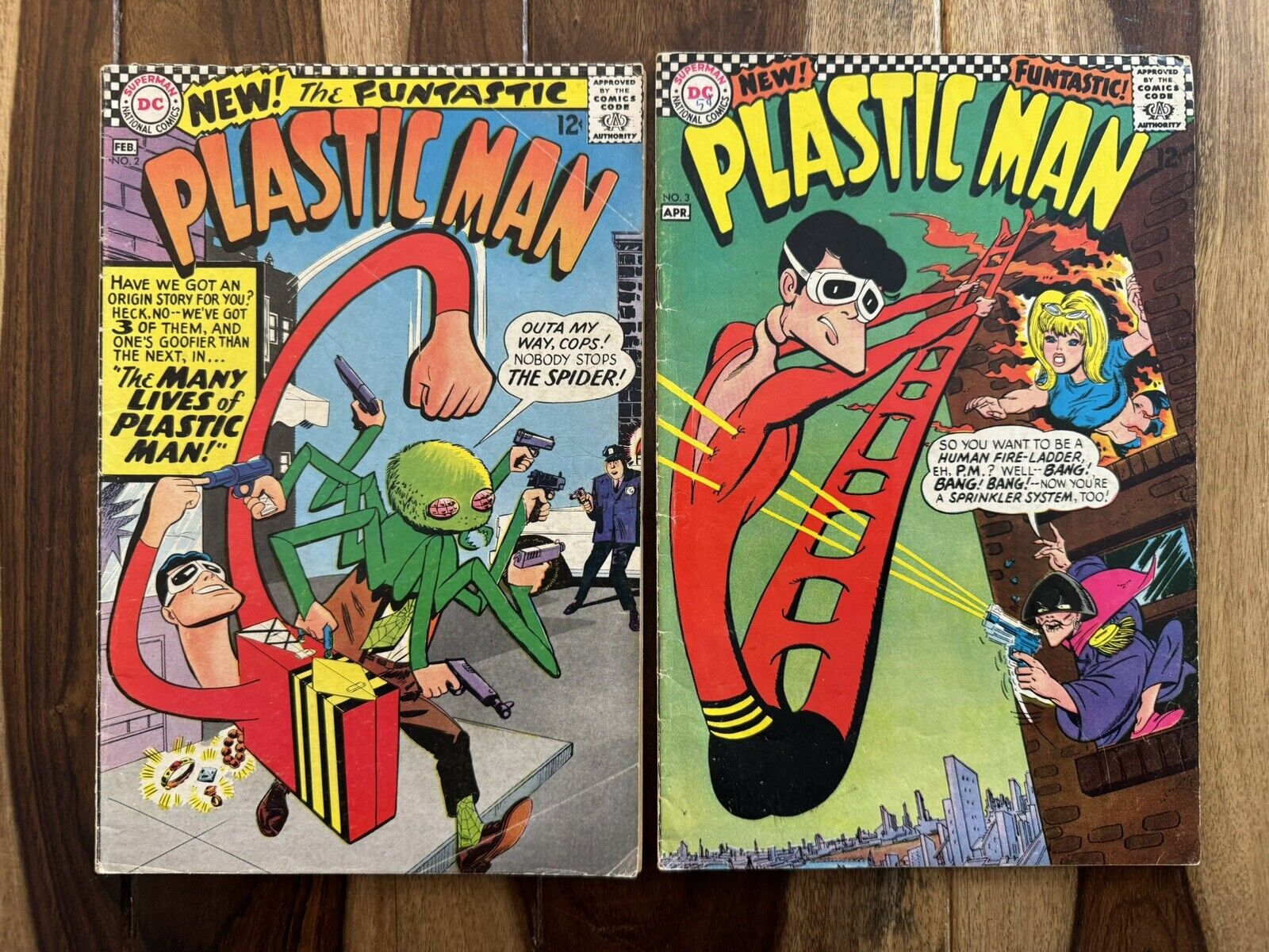 PLASTIC MAN #2-#3-#4-#5-#10-FIVE ISSUE SET-LOT-1967-1ST APPEARANCE OF ASSASSIN