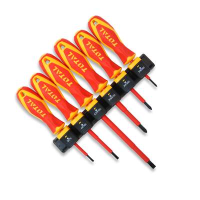 Total Tools 6-teiliges isoliertes VDE-Elektroschraubendreher-Set