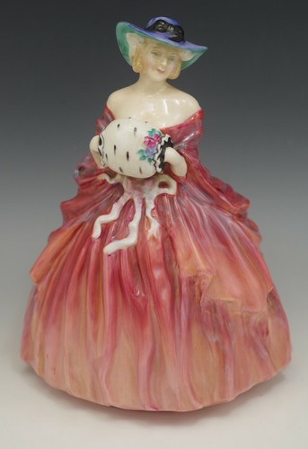 ROYAL DOULTON BONE CHINA GENEVIEVE LADY MIT MUFF FIGUR HN 1962 1940er - Bild 3 von 7