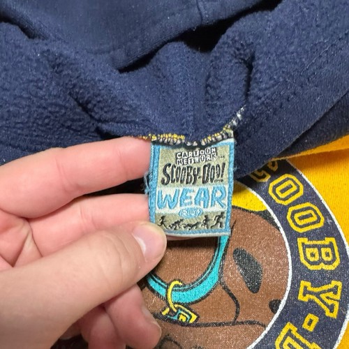 Vintage 2000s Scooby Doo Logo Multicolor Stained Hoodie Sweatshirt Youth 8/10 - Picture 7 of 9