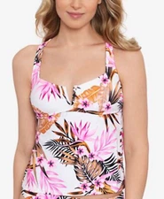 SALT+COVE Juniors Tropic Time V-Wire Tankini Top Size Small Floral Retail $29.99