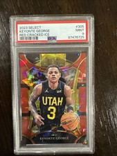 2023-24 Panini Select  Keyonte George Red Cracked Ice Prizm #305 PSA 9