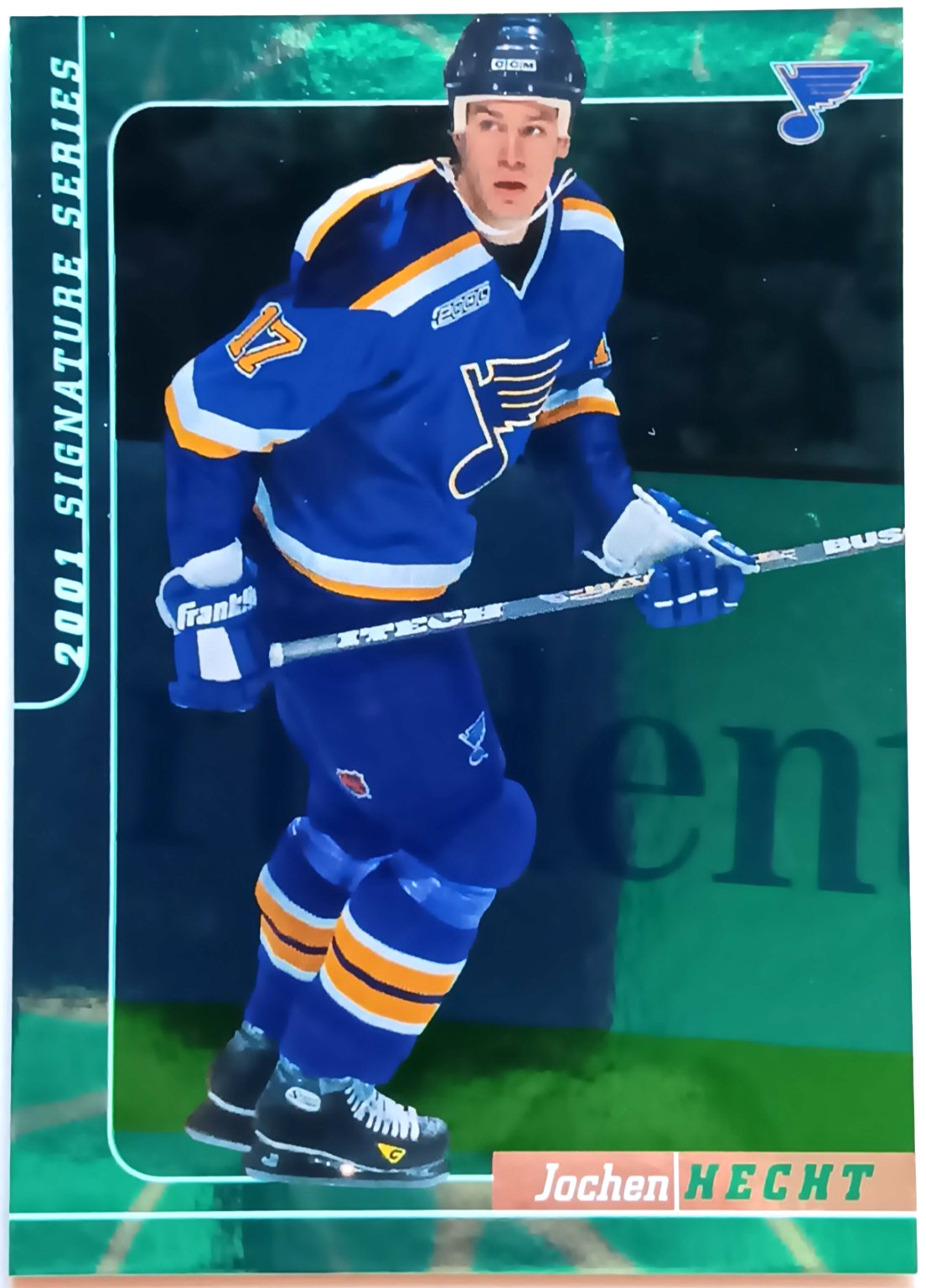2000-01 BAP Signature Series Emerald Jochen Hecht 10/10 St. Louis Blues Bookend