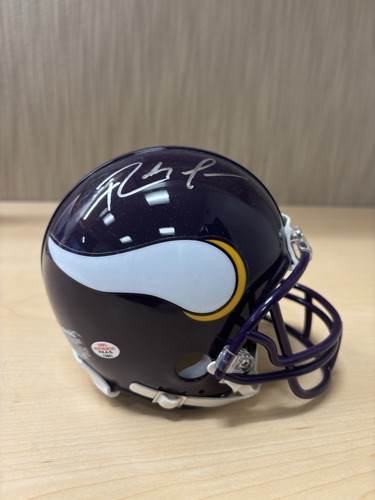 Randy Moss signierter Auto Minnesota Vikings Mini Helm Echtheitszertifikat