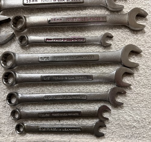 Lot of 22 Craftsman USA Wrenches Mixed Size -V- -VV- And -VA- Series - Picture 6 of 12