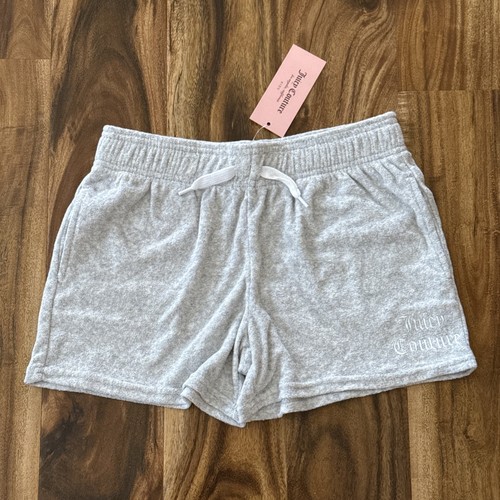 NEW Juicy Couture Big Girls Grey Shorts Size L 12/14 Terry Soft (MSRP$30)