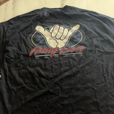 Vintage AAA T Shirt Men's XL Black Hang Loose Hawaii Surfing Pre Shrunk