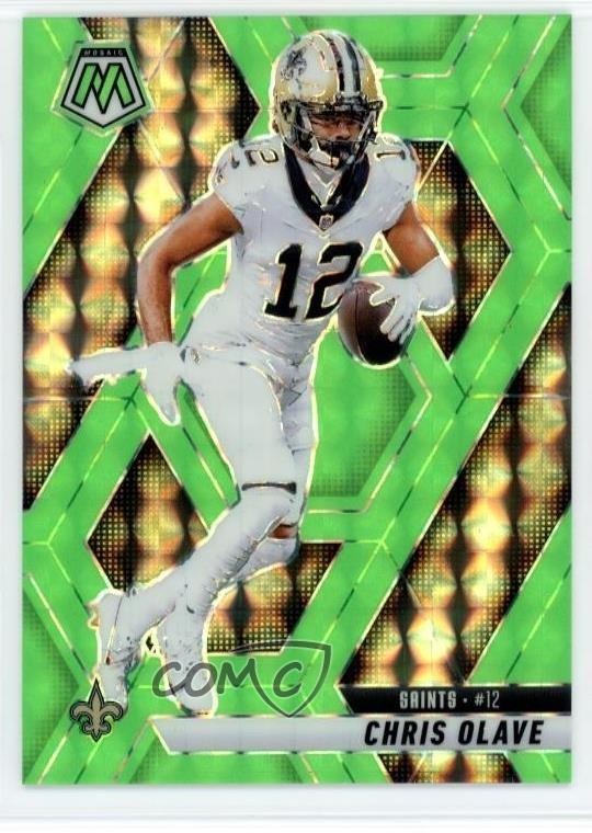 2025 Panini Mosaic Fluorescent Green Mosaic Prizm 1/10 Chris Olave #92 6m7