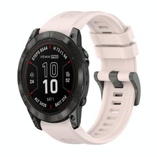 For Garmin Fenix 7X Pro 51mm Pure Color Steel Buckle 26mm Silicone Strap