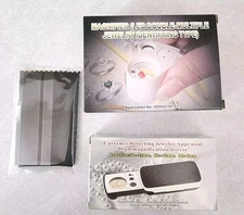 30x 60X Magnifying Loupe Jewelry Jewelers Pocket Magnifier Loop Eye Glass Led 