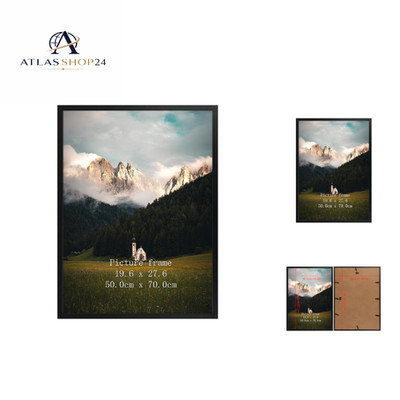Schwarzer Alu-Rahmen 50x70 cm Bilderrahmen für Fotos und Poster