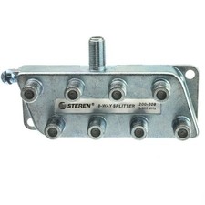 F-pin Coaxial Splitter, 8 Way, 5-900 MHz, UHF-VHF-FM, OTA/Broadcast tv/Antenna