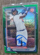 Fernando Cruz Signed 2024 1st Bowman Refractor Baseball Card #BCP-197 Cubs /99