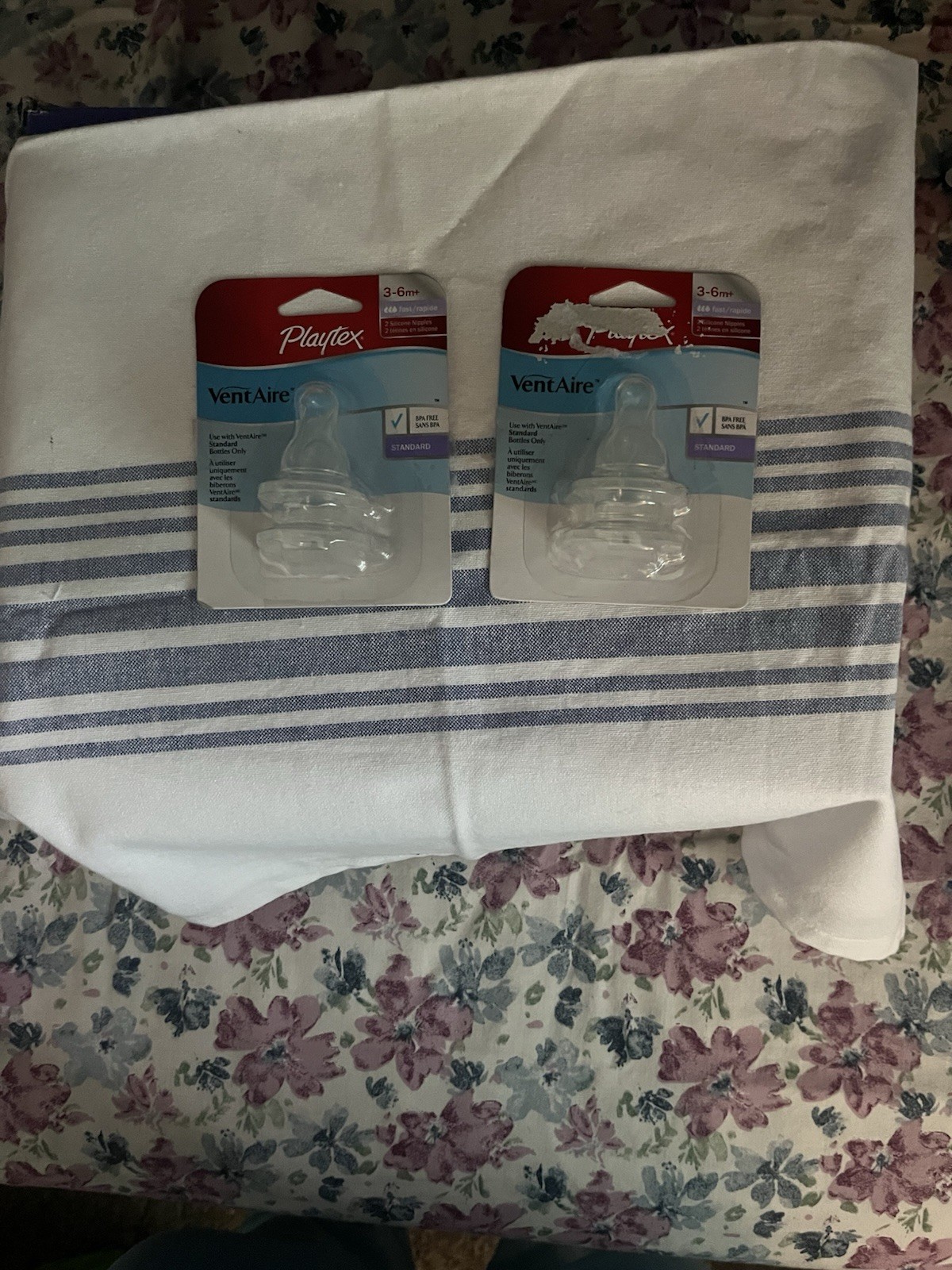 Playtex VentAire NaturalShape Wide Bottle Nipples Stage 2 Fa