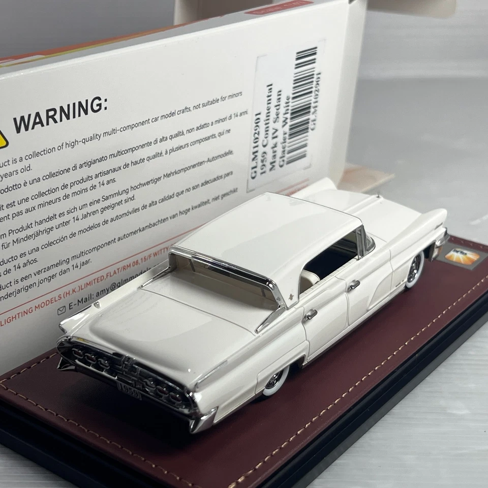 1/43 Stamp GLM GLM102901 1959 Liconln Continental Mark IV Sedan Glacier White - Image 2 of 2