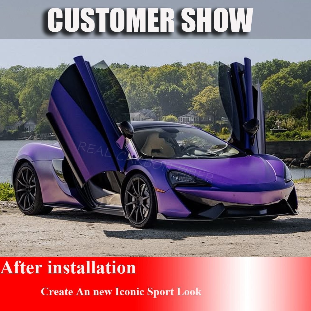 Fits McLaren 540 570S 570GT 2015-20 Dry Carbon Front Bumper Lip Splitter Canards