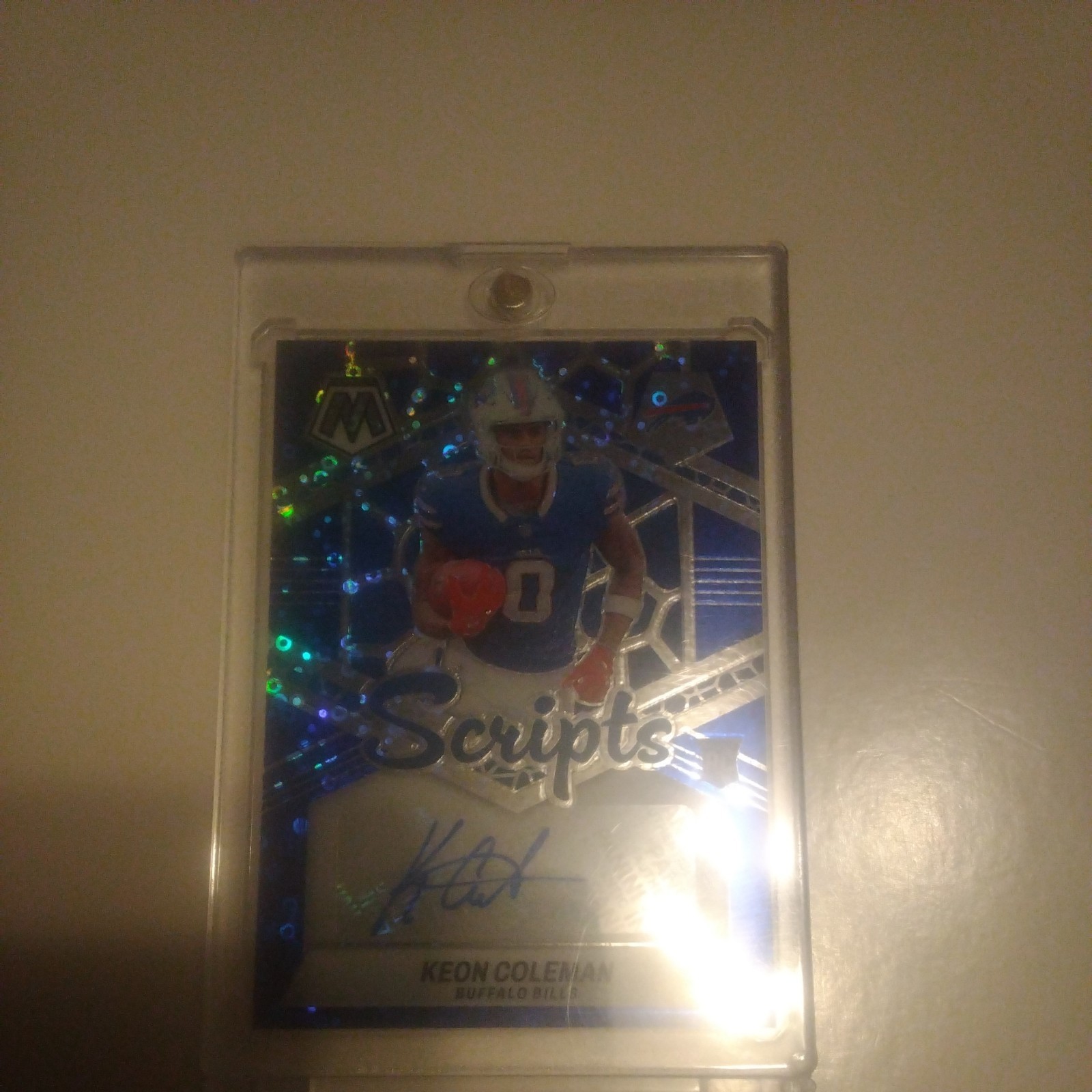 2024 Mosaic Football Keon Coleman Blue Mosaic Rookie Auto Scripts No Huddle Sh