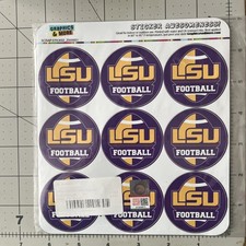 LSU Tigers Multi-Use 24 Fan Pack NCAA Decal Stickers 2" Round New