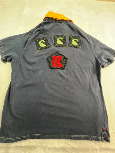 Canterbury of New Zealand Uomo L Polo Patch Camicia Blu - Foto 8 di 9