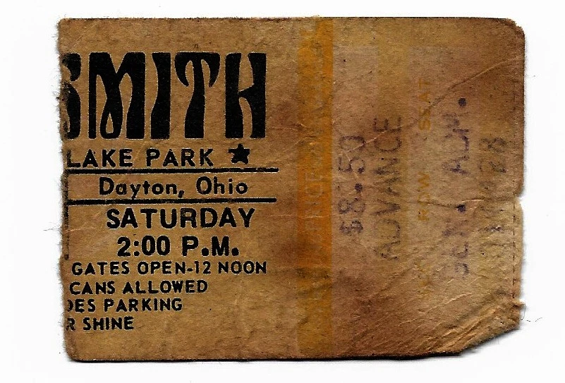 Aerosmith Ted Nugent Rory Gallagher Rick Derringer 7/31/76 Dayton OH Ticket Stub - Image 1 of 1