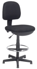 Draughtsman Tall Office Chair - Swivel Adjustable Footrest Fabric USED
