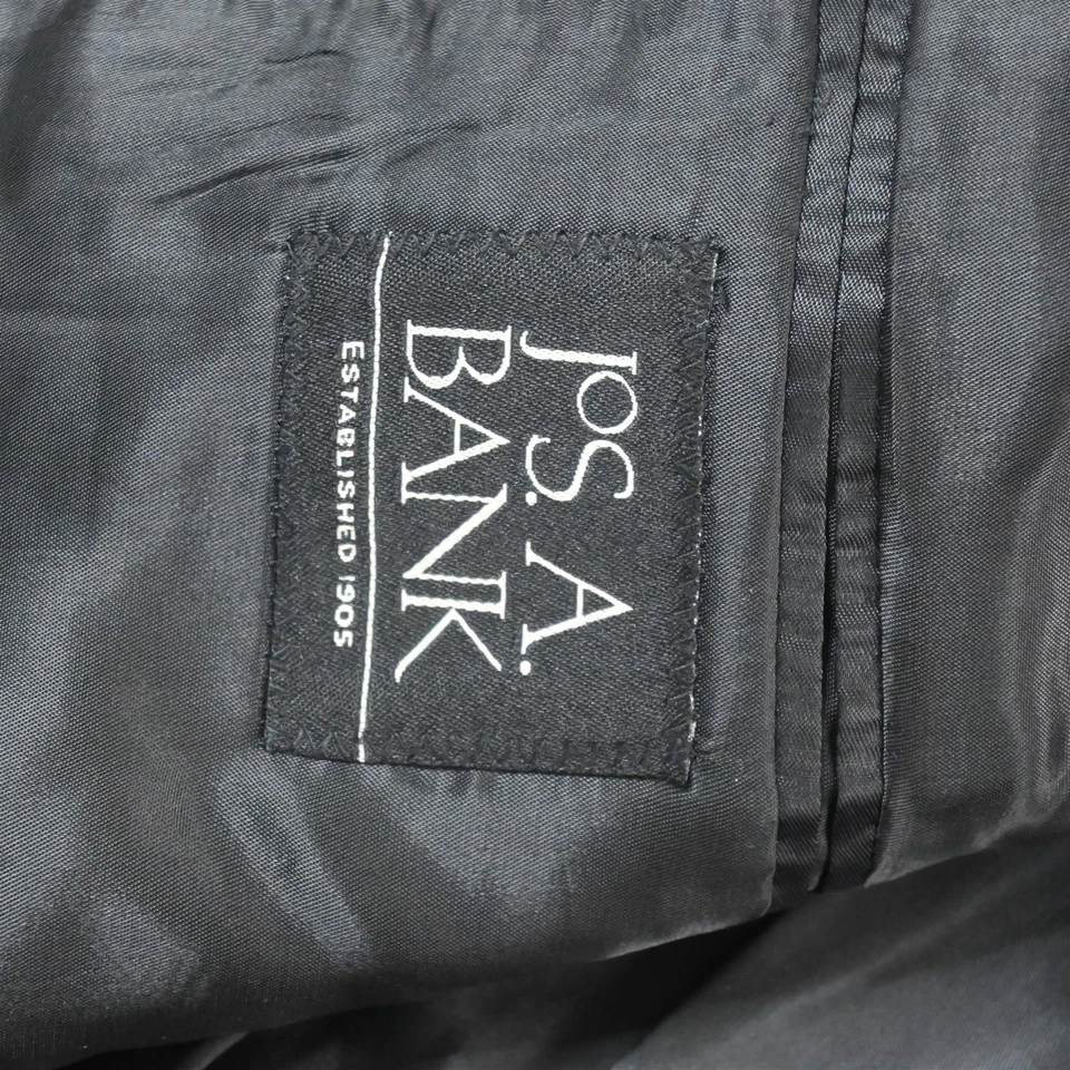 Jos A Bank 42S 34x30 Black Striped 100% Wool Mens Jacket Pants Suit - Image 4 of 4