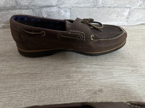 Timberland Clásico 2 Ojos Bote Zapato Marrón Grano Completo Cuero Para Hombre Talla 8 - Imagen 6 de 8